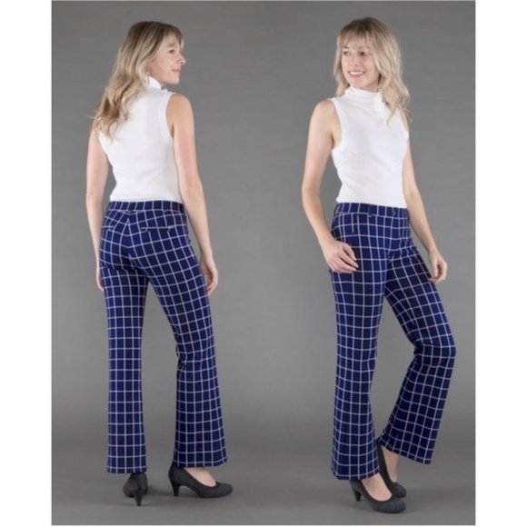Betabrand Pants - Betabrand Macro Grid Dress Yoga Pants SZ M Long